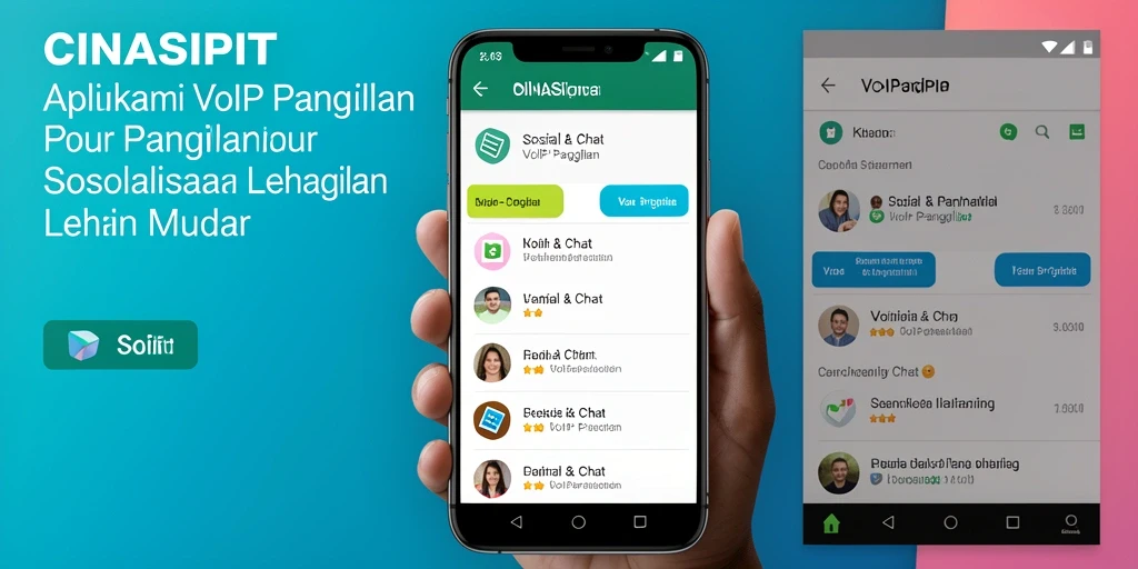 Tampilan antarmuka aplikasi <strong>CINASIPIT</strong> yang user-friendly untuk VoIP Panggilan.