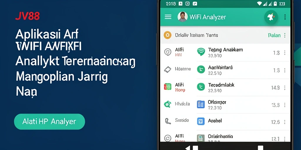Tampilan antarmuka JV88 yang menunjukkan analisis jaringan WiFi.