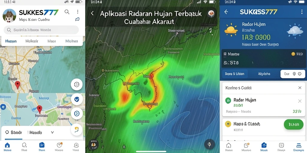 Interface mudah digunakan dengan peta radar hujan yang jelas.