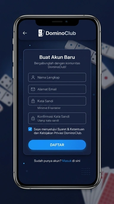 Tampilan halaman daftar dominoclub