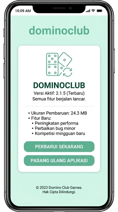 Tampilan riwayat versi dominoclub